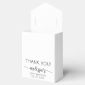 Birthday White Monogram Name Script Bedankt Bedankdoosjes (Geopend)