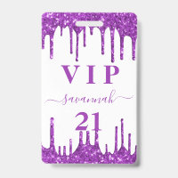 Birthday white paars glitter drift vip uitnodiging