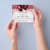 Birthday white red ballons budget behalve datum flyer (Hand)