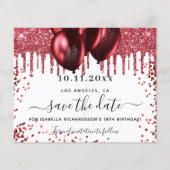 Birthday white red ballons budget behalve datum flyer (Voorkant)