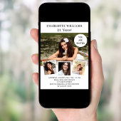 Birthday white rose Gold foto collage luxe Kaart