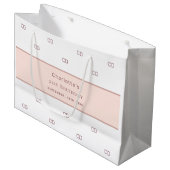 Birthday white rose goud aangepast monogram modern groot cadeauzakje (Voorkant Gekanteld)