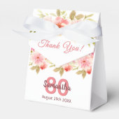 Birthday white roze florals name bedankt bedankdoosjes (Voorkant Zijde)