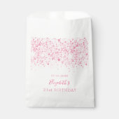 Birthday white roze glitter monogram elegant bedankzakje (Voorkant)