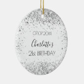 Birthday white Silglitter bevriende vrienden Keramisch Ornament (Rechts)