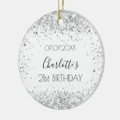 Birthday white Silglitter bevriende vrienden Keramisch Ornament (Links)