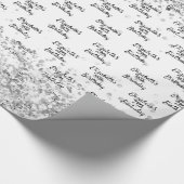 Birthday white Silver confetti sparkle name Cadeaupapier (Hoek)