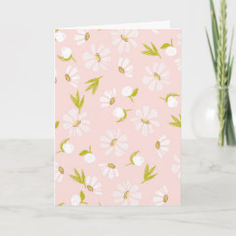 Birthday White Waterverf Daisies Kaart