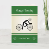 Birthday wielrenner man grappig fietser groen kaart (Voorkant)