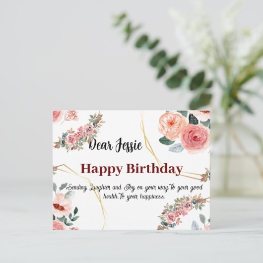 Birthday wil briefkaart (Staand voorkant)