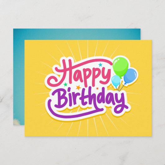 Birthday wil briefkaart (Voorkant / Achterkant)