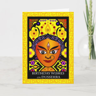 Birthday wil Dussehra, Hindu Goddess Durga Kaart