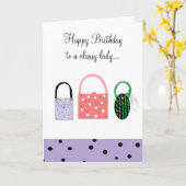 Birthday wil een klastige dame kaart (Gele Bloem)