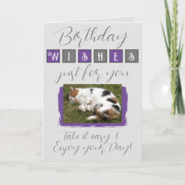 Birthday wil foto's van grijze paars toevoegen kaart