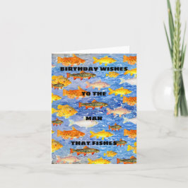 Birthday wil het man dat vist. Verjaardag Notitiekaartje