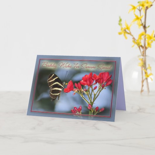Birthday wil iemand speciaal kaart (Gele Bloem)
