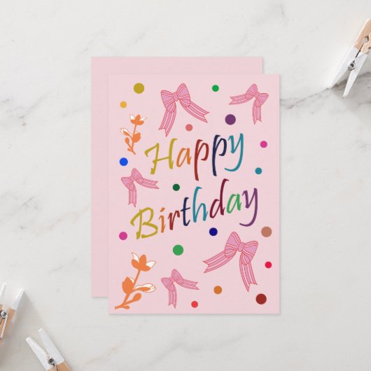 Birthday wil kaart (Voorkant / Achterkant in situ)