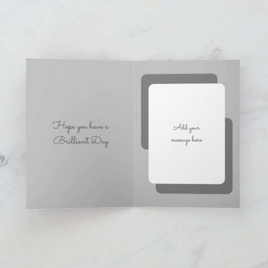 Birthday wil kattefoto grijs wit toevoegen kaart (Binnen)