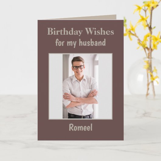 Birthday wil mijn man kaart (Gele Bloem)