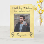 Birthday wil mijn man kaart (Gele Bloem)