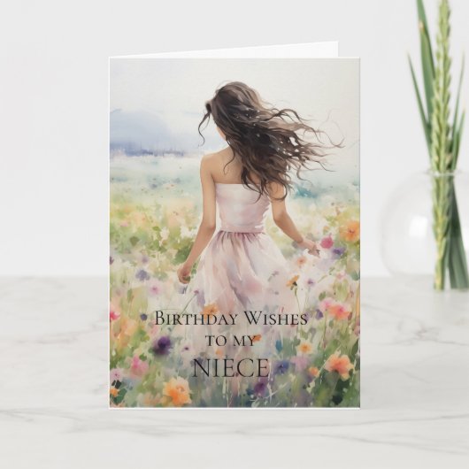 Birthday wil mijn nichtje Kaart (Voorkant)