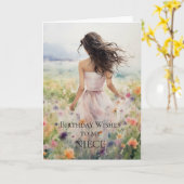 Birthday wil mijn nichtje Kaart (Gele Bloem)