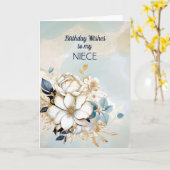 Birthday wil mijn nichtje Kaart (Gele Bloem)