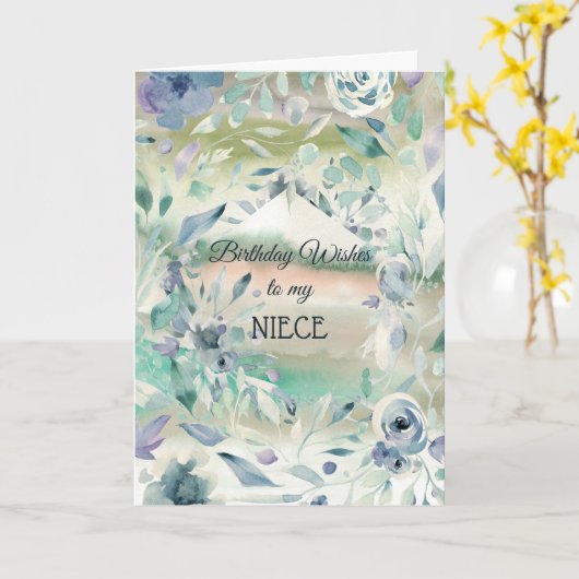 Birthday wil mijn nichtje Kaart (Gele Bloem)