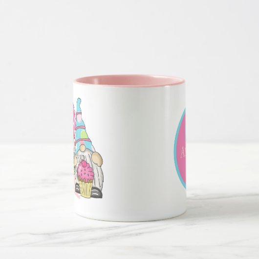 Birthday wil monogram toevoegen mok (Midden)