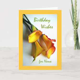 Birthday wil Nana Mango Calla Lilies Kaart