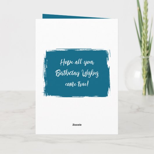 Birthday wil speciale blauwe foto kaart (Achterkant)