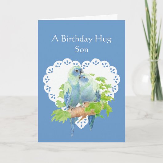 Birthday wil zoon van Parrot Bird Kaart (Voorkant)