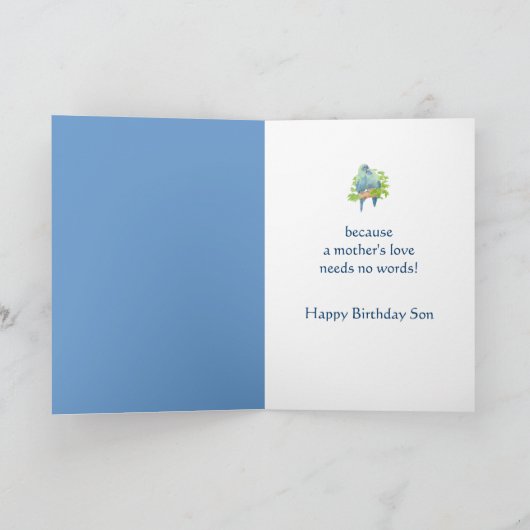 Birthday wil zoon van Parrot Bird Kaart (Binnen)