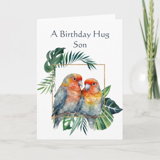 Birthday wil zoon van Parrot Bird Kaart (Voorkant)
