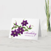 Birthday wil zuster met Clematis Vine Kaart (Voorkant)