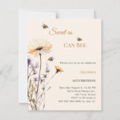 Birthday wildflower Sweet as Can Bee Invitation (Voorkant)