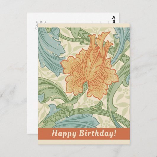 Birthday William Morris behangselpapier CC1132 Briefkaart (Voorkant / Achterkant)