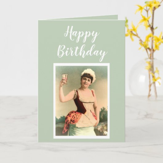 Birthday Wine Lovers Funny Wishes Kaart (Gele Bloem)