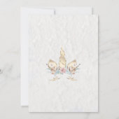 Birthday | Winterbos Floral Gold Unicorn Kaart (Achterkant)