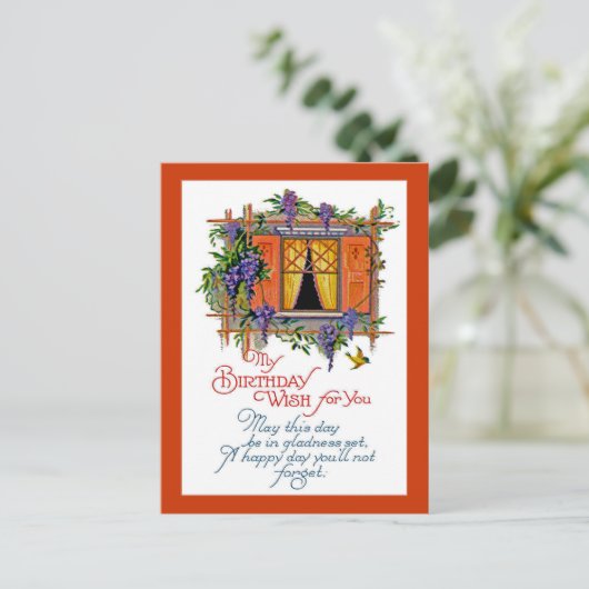  Birthday Wish Briefkaart (Staand voorkant)