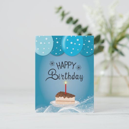 Birthday wish briefkaart (Staand voorkant)