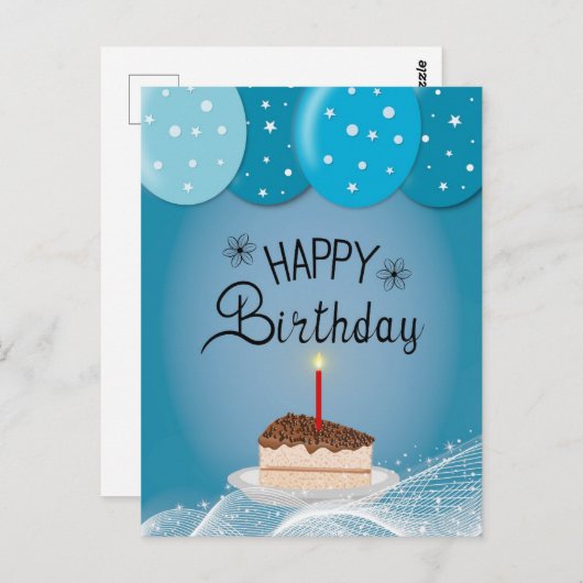 Birthday wish briefkaart (Voorkant / Achterkant)