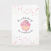 Birthday Wish | Cute Cupcake Kaart (Voorkant)