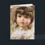 Birthday Wish Daughter Kaart<br><div class="desc">Porcelain Doll - zacht afbeelding -  - Victoriaans</div>