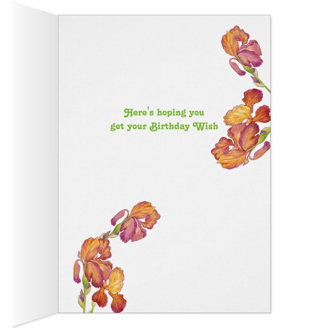 Birthday Wish Iris Card (Binnen (Rechts))