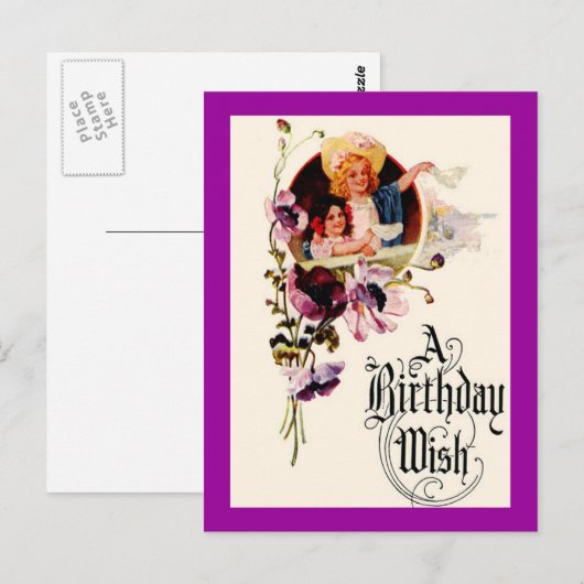  Birthday Wish Kaart (Voorkant / Achterkant)