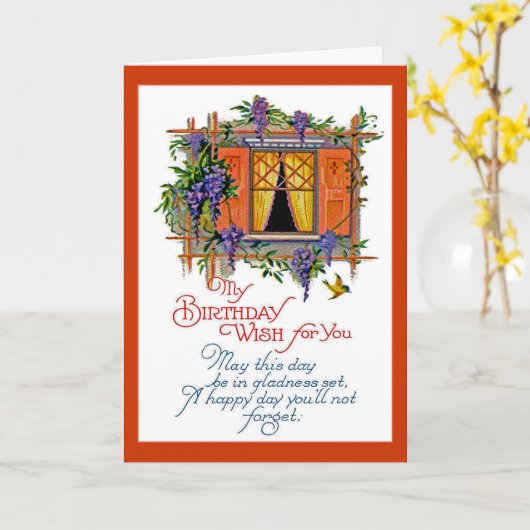  Birthday Wish Kaart (Gele Bloem)