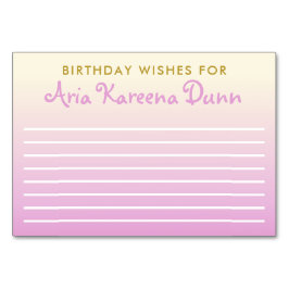 Birthday Wishes Advice Kaart Ombre Beige and Pink