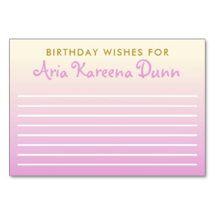 Birthday Wishes Advice Kaart Ombre Beige and Pink