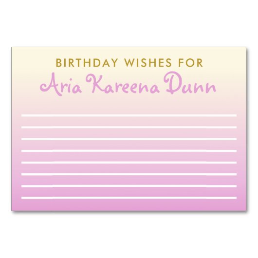 Birthday Wishes Advice Kaart Ombre Beige and Pink (Voorkant)